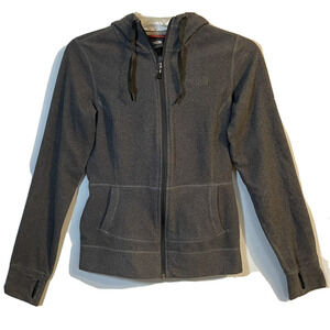 The North Face Size XS Full Zip Hoodie Fleece Jacket Gray Women Lightwei…